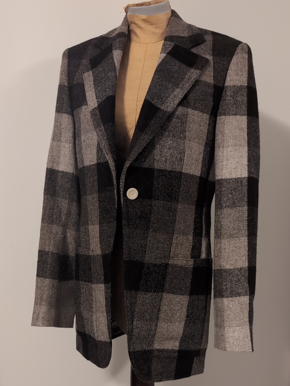 Acne Studios Plaid Brown Wool Blazer - Picture 2 of 5